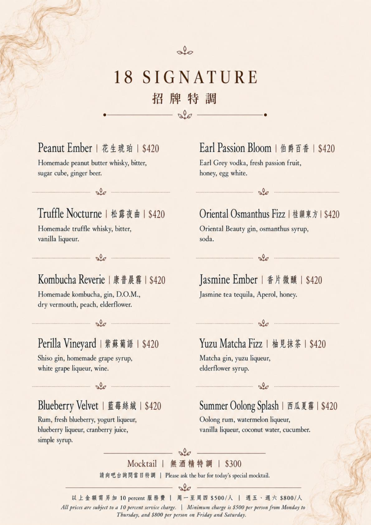 18 Signature 招牌特調