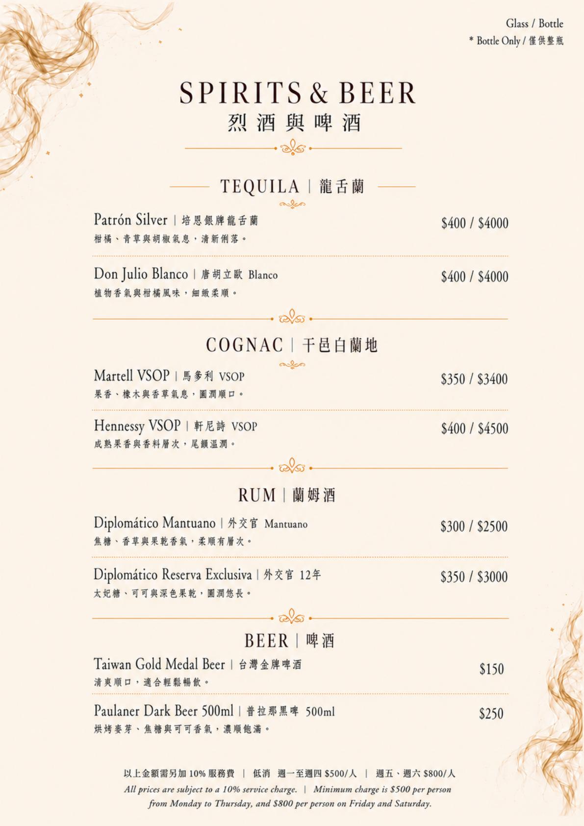 Spirits & Beer 烈酒與啤酒